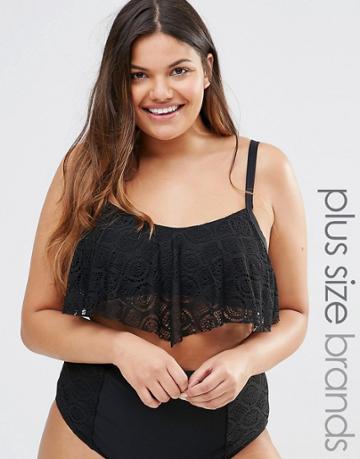 Costa Del Sol Frill Bikini Top - Black