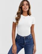 Asos Design Skinny Fit T-shirt Body In White - White