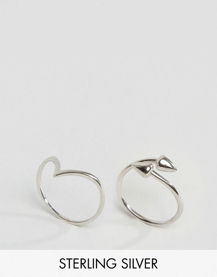 Kingsley Ryan Sterling Silver Arrow Stacking Ring Pack - Silver