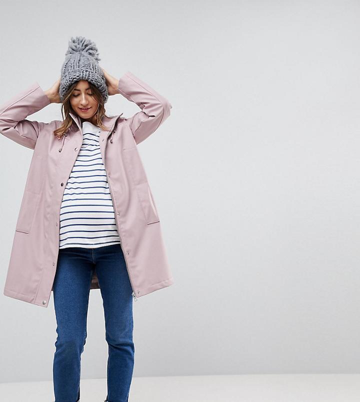 Asos Maternity Premium Borg Raincoat - Pink
