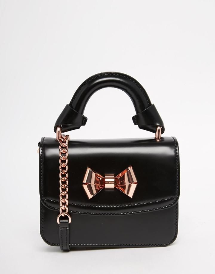 Ted Baker Metal Bow Leather Cross Body - Black
