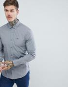 Armani Exchange Slim Fit Dobby Shirt With Chest Logo In Dark Gray - Gray