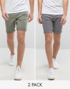Jack & Jones Intelligence Chino Shorts In Regular Fit Multipack Save - Multi