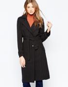 Gestuz Aster Pinstripe Wrap Coat - Bk1