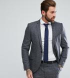 Heart & Dagger Slim Suit Jacket In Fleck Check - Gray