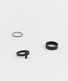 Asos Design Ring Pack With Cross In Matte Black
