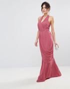 City Goddess Grecian Maxi Dress - Pink