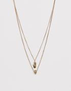Icon Brand Gold Double Layer Necklace - Gold