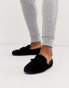 Asos Design Loafer Slipper In Black With Tassle