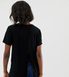 Asos Design Maternity T-shirt With Drapey Split Back In Black