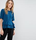 Asos Tall Double Pephem Top - Green
