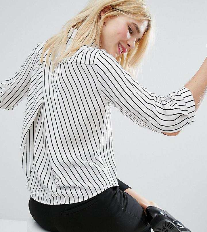 Monki Stripe Cross Back Shirt