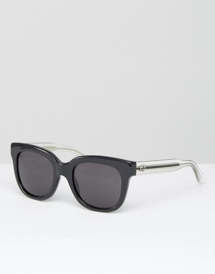 Gucci Sqaure Sunglasses In Black - Black