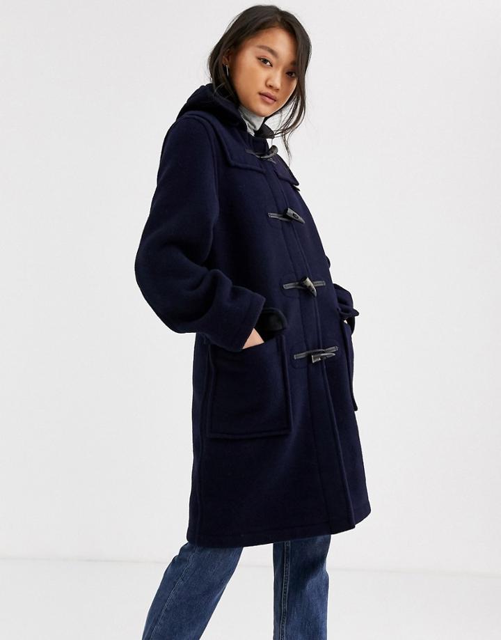 Gloveral Original Duffle Mid Length Duffle Coat In Wool Blend