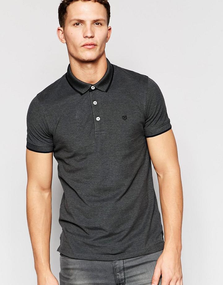 Jack & Jones Premium Polo - Dark Gray Melange