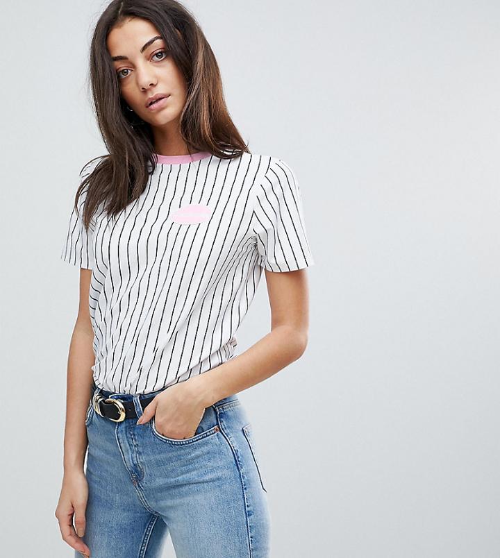 Asos Tall Stripe T-shirt With Heartbreaker Badge Detail - Multi