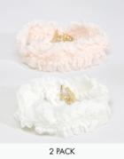 Limited Edition Pack Of Two Ruffle Choker Necklaces - Cream
