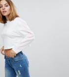 Asos Petite Sweat In Boxy With Color Block Panels - Multi