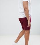 Asos Design Plus Slim Chino Shorts In Burgundy - Red