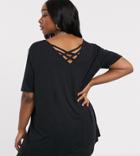 New Look Curve Cross Back Tunic In Black