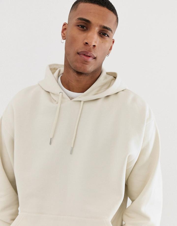 Asos Design Oversized Hoodie In Beige
