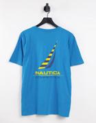 Nautica Competition Afore Back Print T-shirt In Teal-blues
