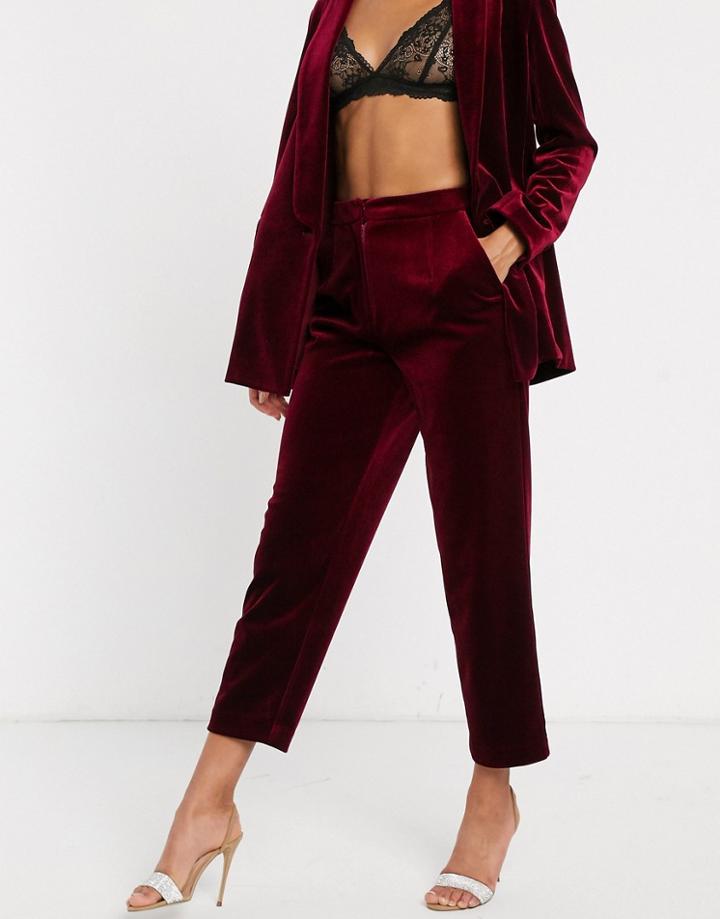 Asos Edition Tailored Tapered Pants In Velvet