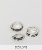 Reclaimed Vintage Inspired Ring Pack In Silver Exclusive At Asos - Silver