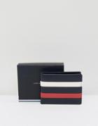 Tommy Hilfiger Mini Stripe Leather Wallet - Navy