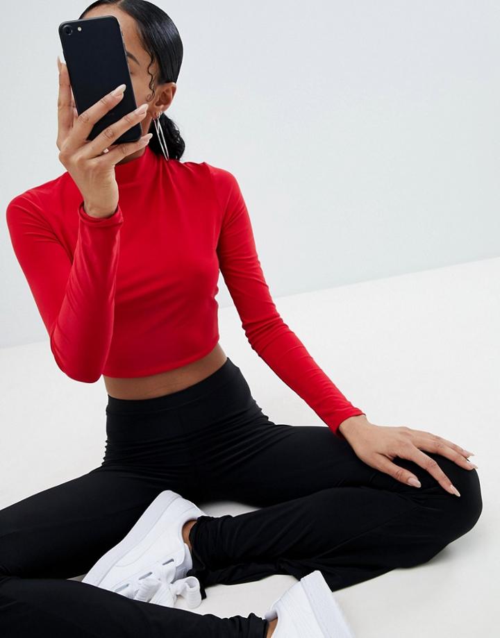 Fashionkilla High Neck Crop Top - Red
