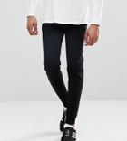 Asos Tall Skinny Joggers With Zip Pockets In Black - Black