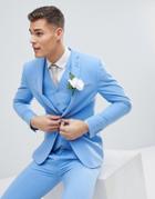 Asos Design Super Skinny Suit Jacket In Provence Blue - Blue