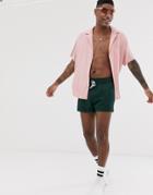 Asos Design Swim Shorts In Green Super Short Length