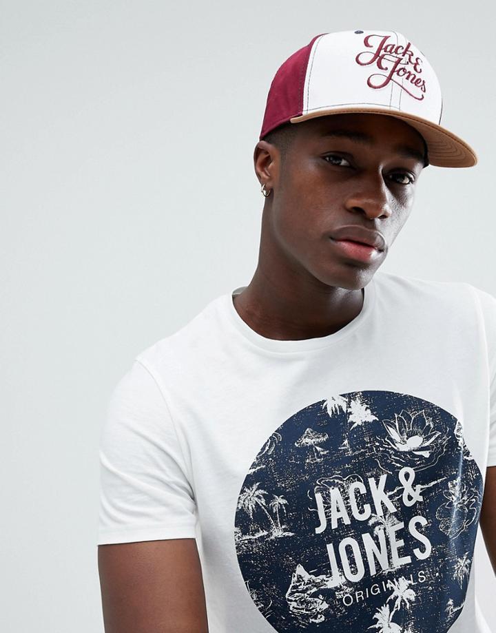 Jack & Jones Snapback Logo Cap In Black - Black