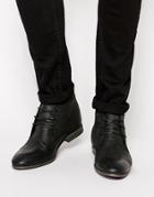 Asos Chukka Boots In Leather - Black Leather