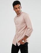 Pull & Bear Regular Fit Twill Shirt In Dusty Pink - Pink