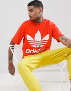 Adidas Originals Adicolor Oversized T-shirt In Boxy Fit In Red Cw1213 - Red