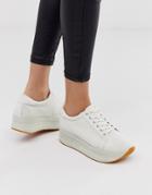 Vagabond White Lace Up Platform Sneakers - White
