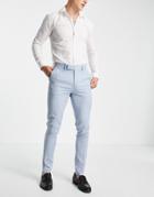 Asos Design Skinny Smart Pants In Light Blue-blues