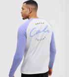 Asos Design Tall Long Sleeve Relaxed Fit Raglan T-shirt With Back Cali Print-white