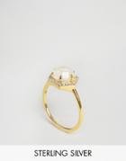 Carrie Elizabeth Hexagon Moonstone & Diamond Ring - Gold