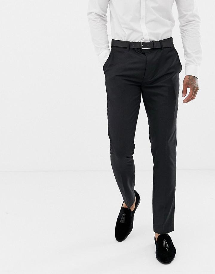 Devils Advocate Black Sequin Tuxedo Slim Fit Pants - Black