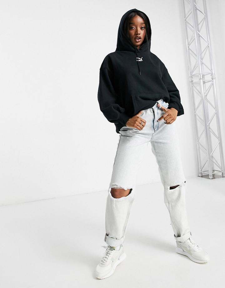 Puma Classics Oversized Hoodie In Black