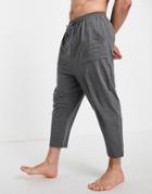 Asos Design Lounge Drop Crotch Sweatpants In Charcoal Heather-grey