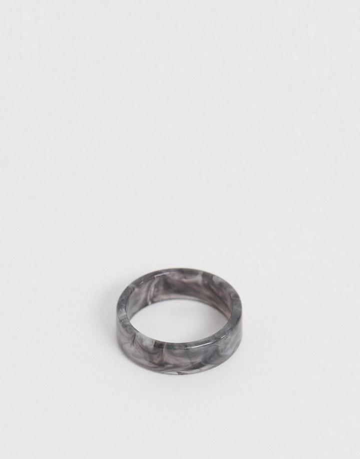 Asos Design Resin Band Ring-gray