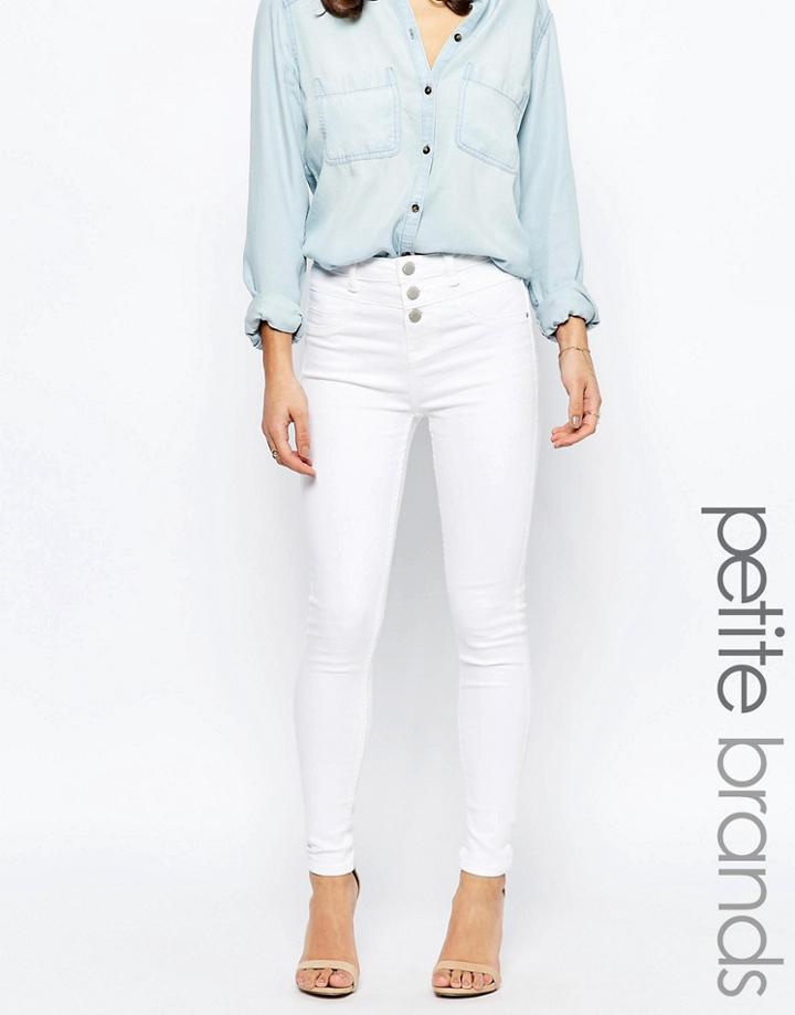 New Look Petite High Waisted Super Skinny Jeans - White