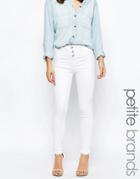 New Look Petite High Waisted Super Skinny Jeans - White