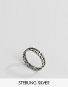 Asos Sterling Silver Double Plaited Ring - Silver