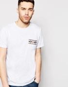 Native Youth T-shirt With Geo-tribal Tape Pocket - Light Gray Marl