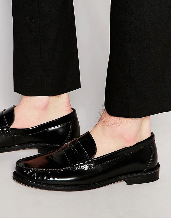 Kg By Kurt Geiger Penny Loafer In Black Leather - Black